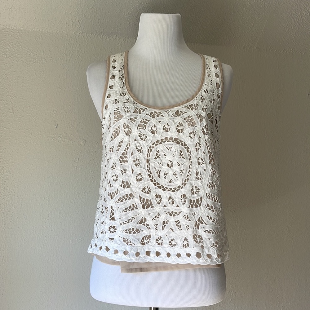 Anthropologie Pins and Needles Detailed Sleeveless Blouse